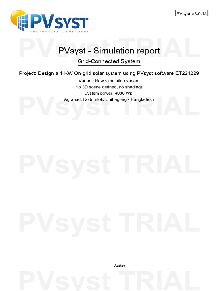 1KW On-Grid Solar System Design Report | PDF | Photovoltaics ...