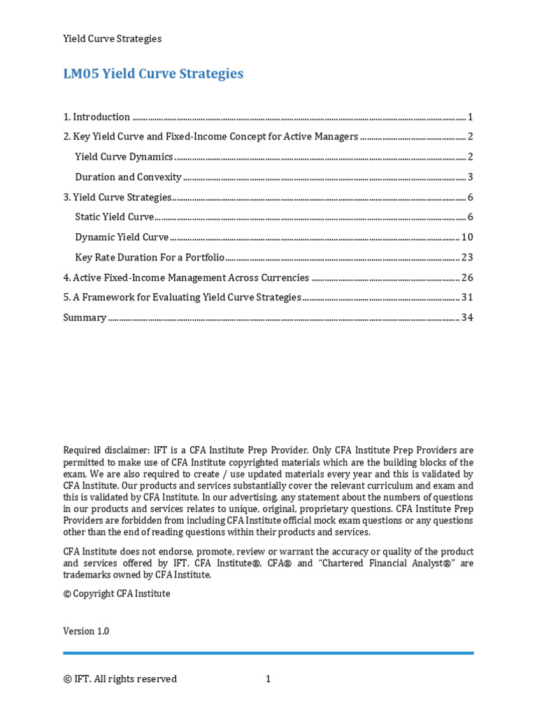 Yield Curve Strategies for Fixed Income | PDF | Yield Curve | Bonds ...