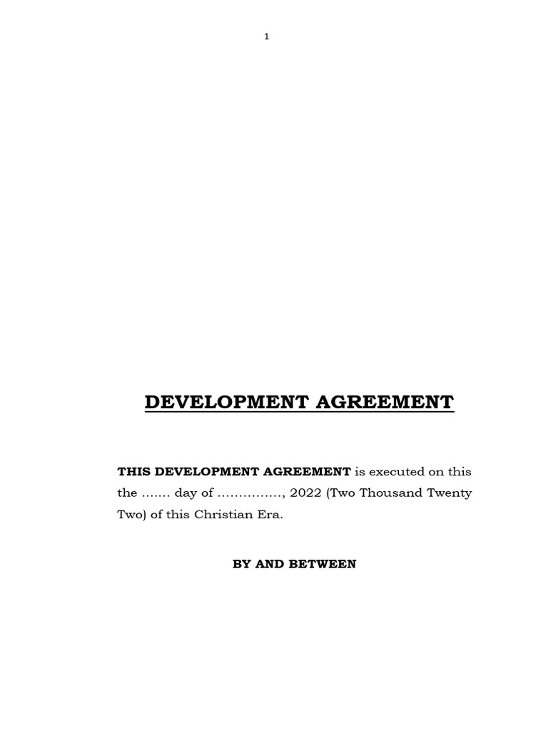 Development Agreement | PDF | Deed | Conveyancing