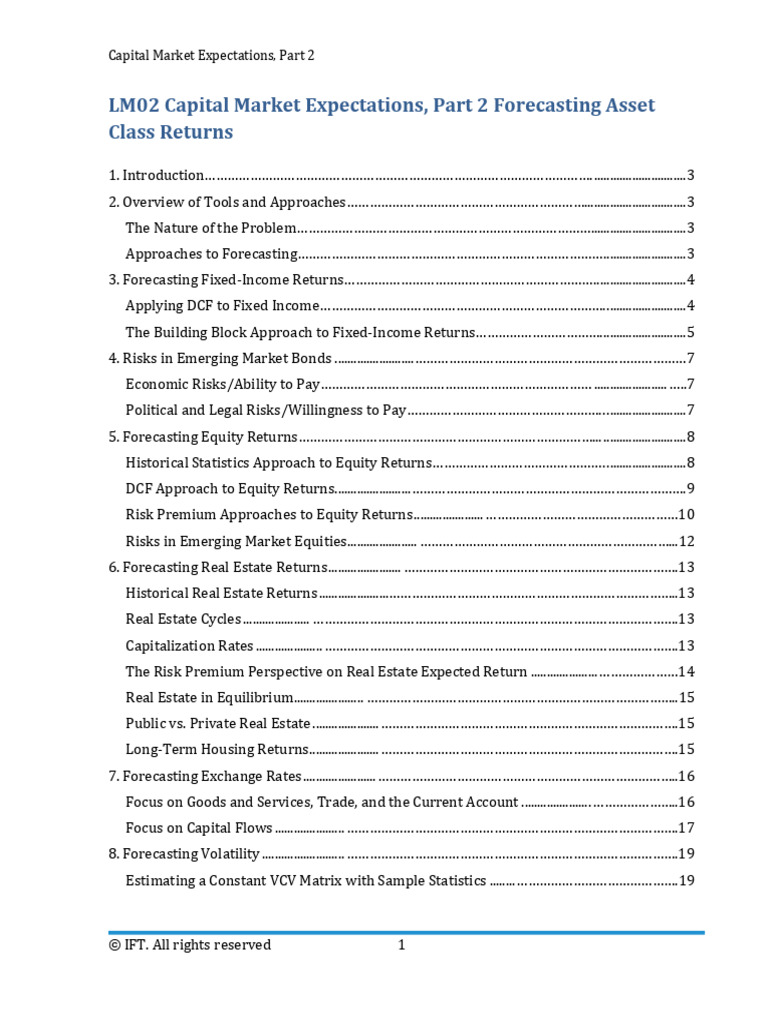 Forecasting Asset Class Returns Guide | PDF | Bonds (Finance) | Yield Curve