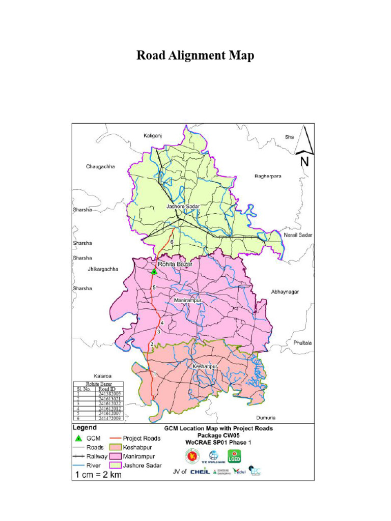 Jhenaidah Road Alignment Map CW-05 | PDF