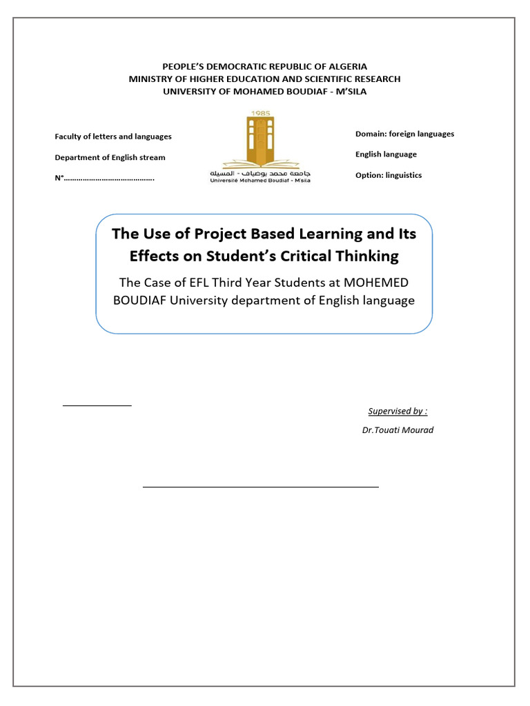 Project-Based Learning in EFL Context | PDF | Constructivism ...