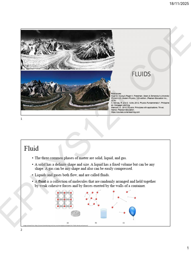 Lec 9 - Fluids | PDF | Buoyancy | Pressure