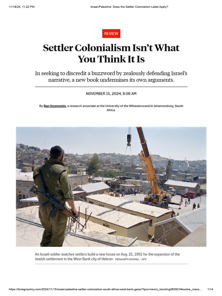 Settler Colonialism and Israel Debate | PDF | Israeli Settlement | Zionism