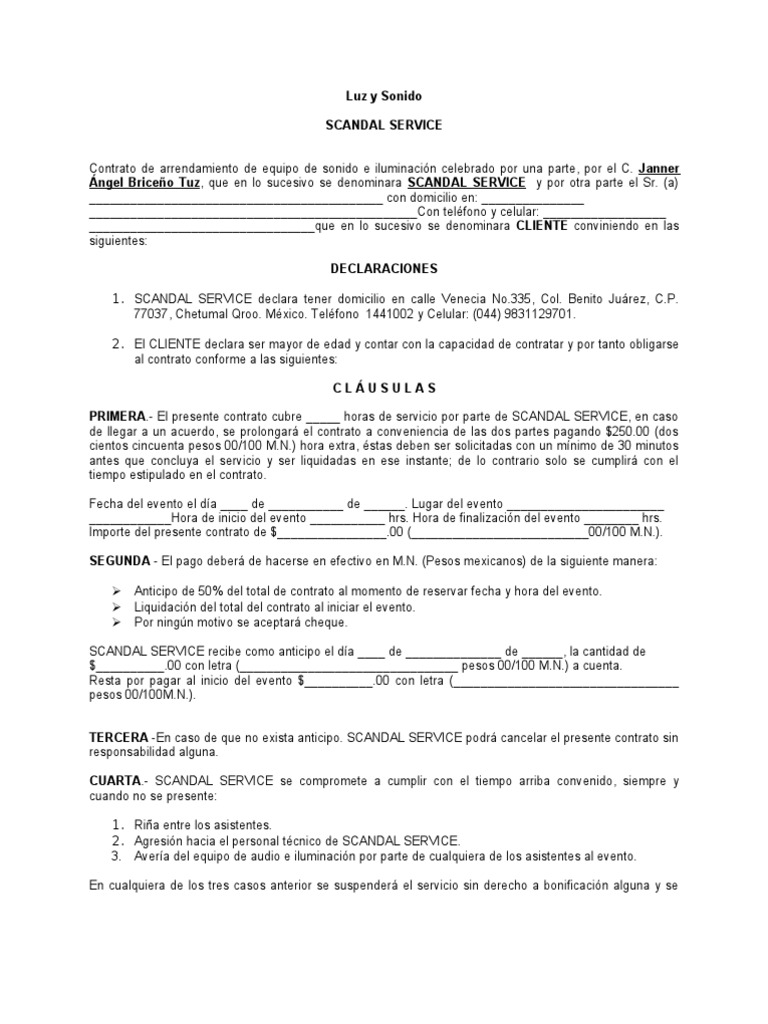Contrato de Sonido