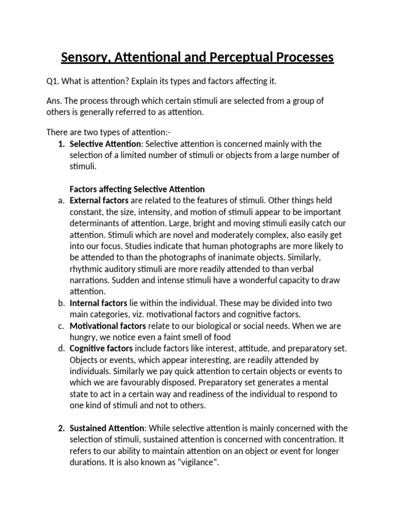 Understanding Attention and Perception | PDF | Perception | Attention