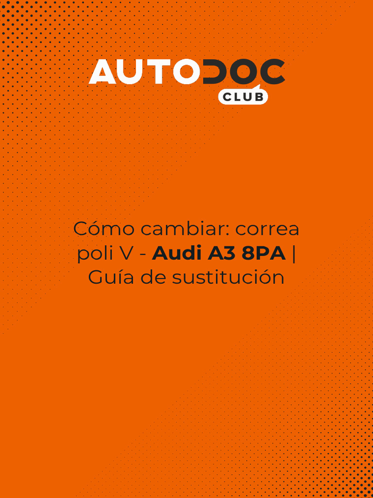Sustitución correa poli V Audi A3 8PA | PDF | Derechos de autor