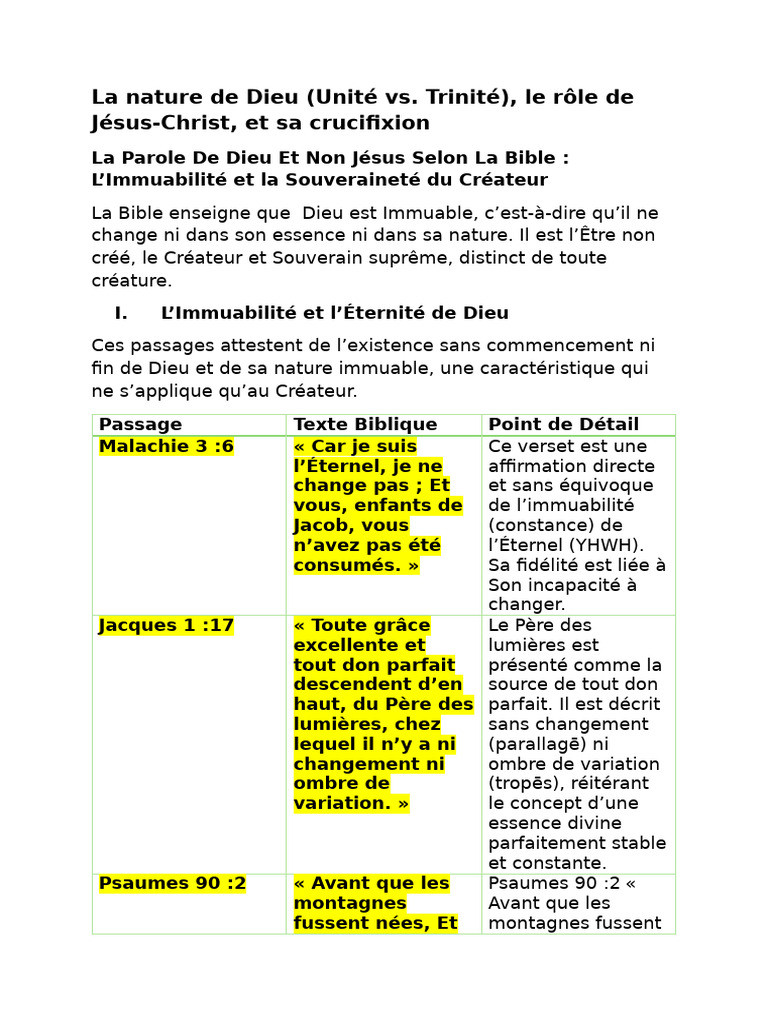 Nature de Dieu et Divinité de Jésus-Christ | PDF | Trinité | Dieu