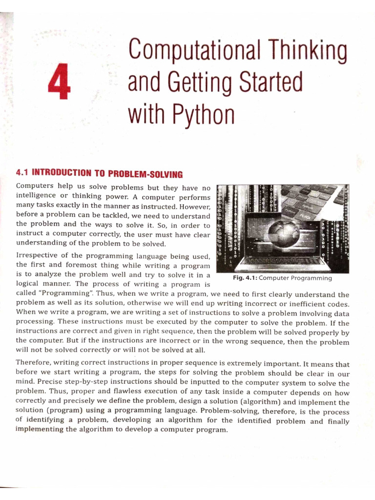 Computation Thinking and Getting Started With Python | PDF