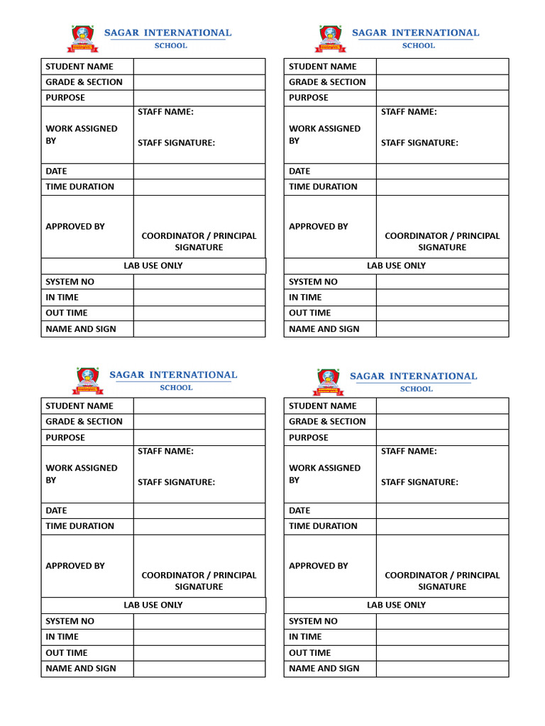 Student Lab Work Documentation Form | PDF