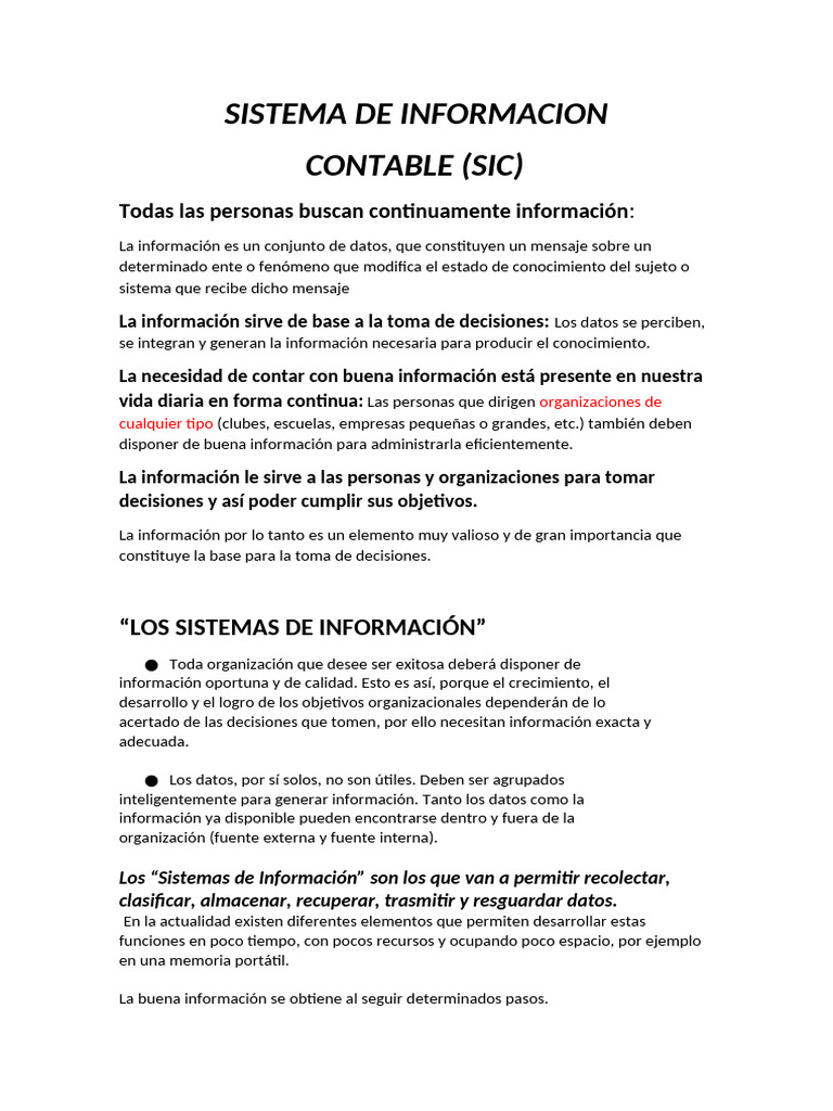 Sistema de Informacion Contable | PDF | Información | Contabilidad