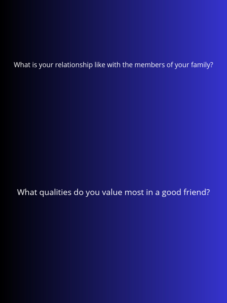 Family and Friendship Insights Questionnaire | PDF