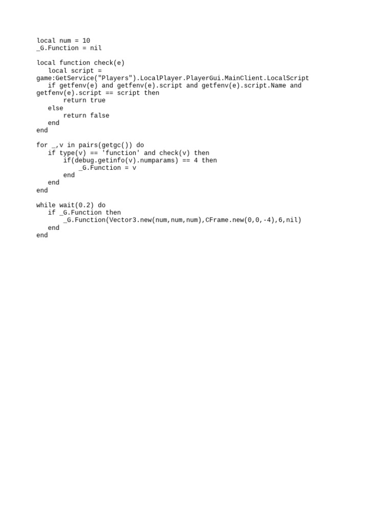 Lua Script for Roblox Function Check | PDF