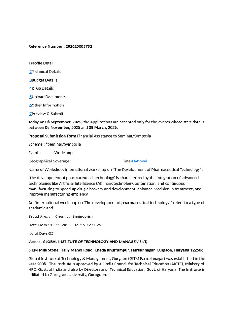 Anrf Application On Workshop-Dec-2025 | PDF | Innovation | Sustainability