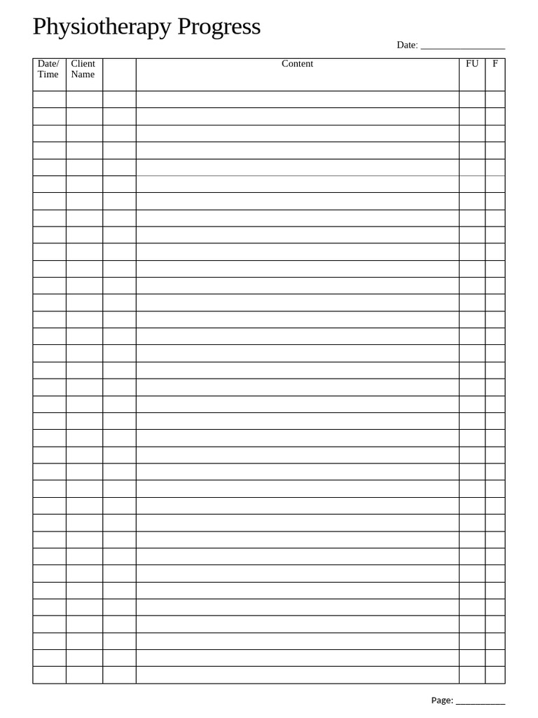 Physiotherapy Progress Report Template | PDF