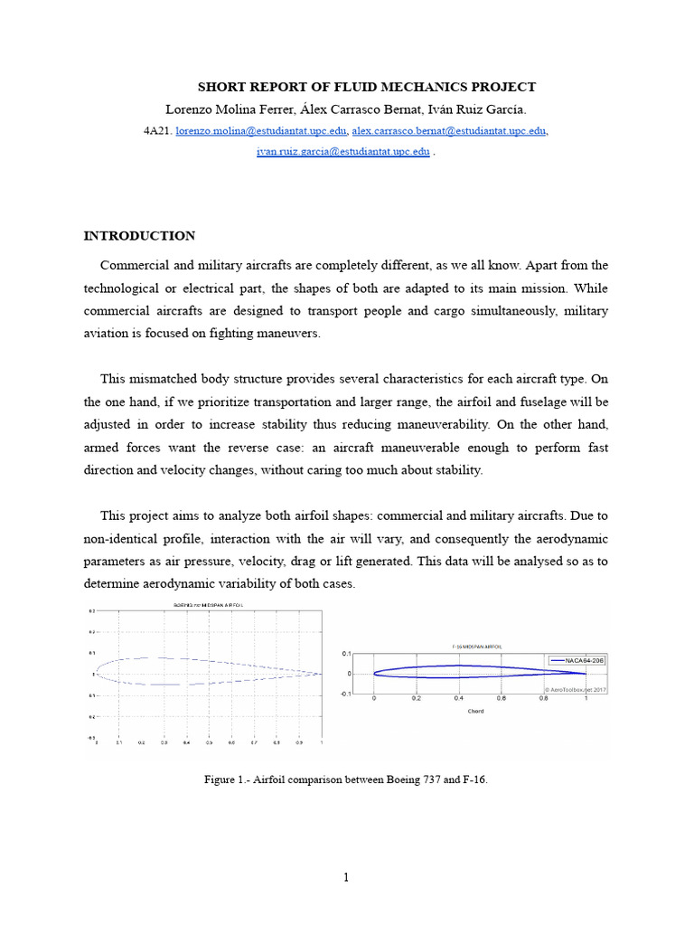 Aerodynamic Analysis of Aircraft Airfoils | PDF | Fluid Dynamics | Airfoil