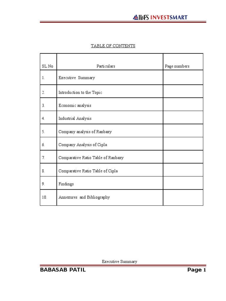 Ratio Analysis at Il&Fs Invest Smart Mba Project Finance | PDF ...