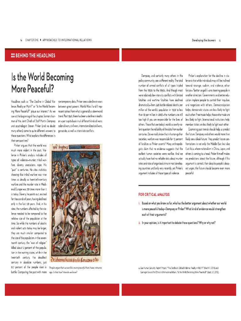 Lecture 2 - Is The World Becoming More Peaceful | PDF