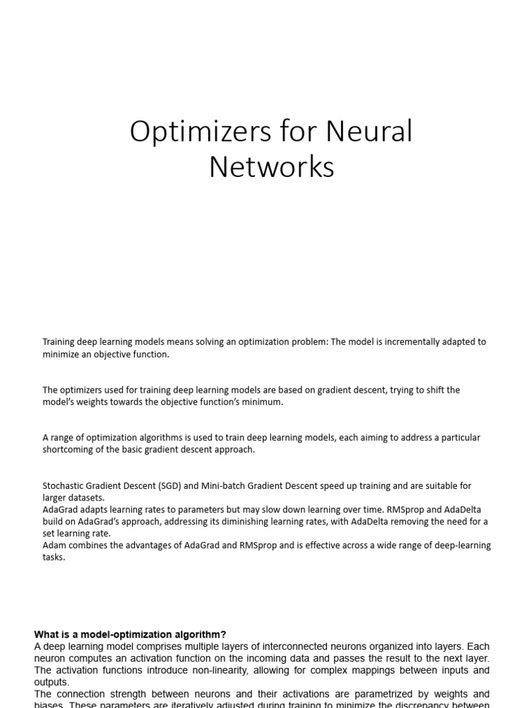 Optimizers for NN1 | PDF | Mathematical Optimization | Applied Mathematics