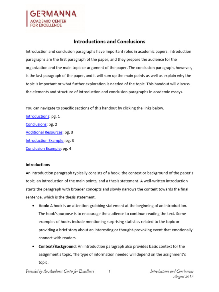 Crafting Effective Introductions & Conclusions | PDF | Essays | Paragraph