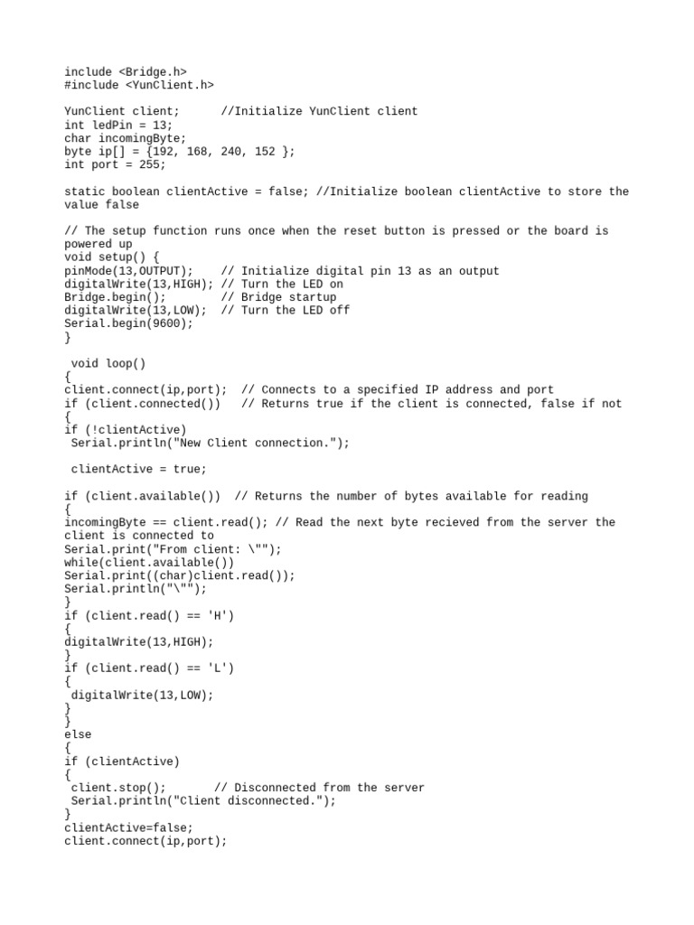 YUN TCPsocket | PDF