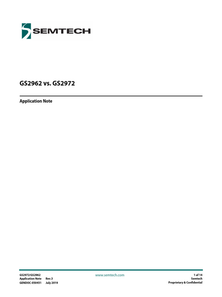 GS2962 vs. GS2972 Application Guide | PDF | Computer Engineering ...