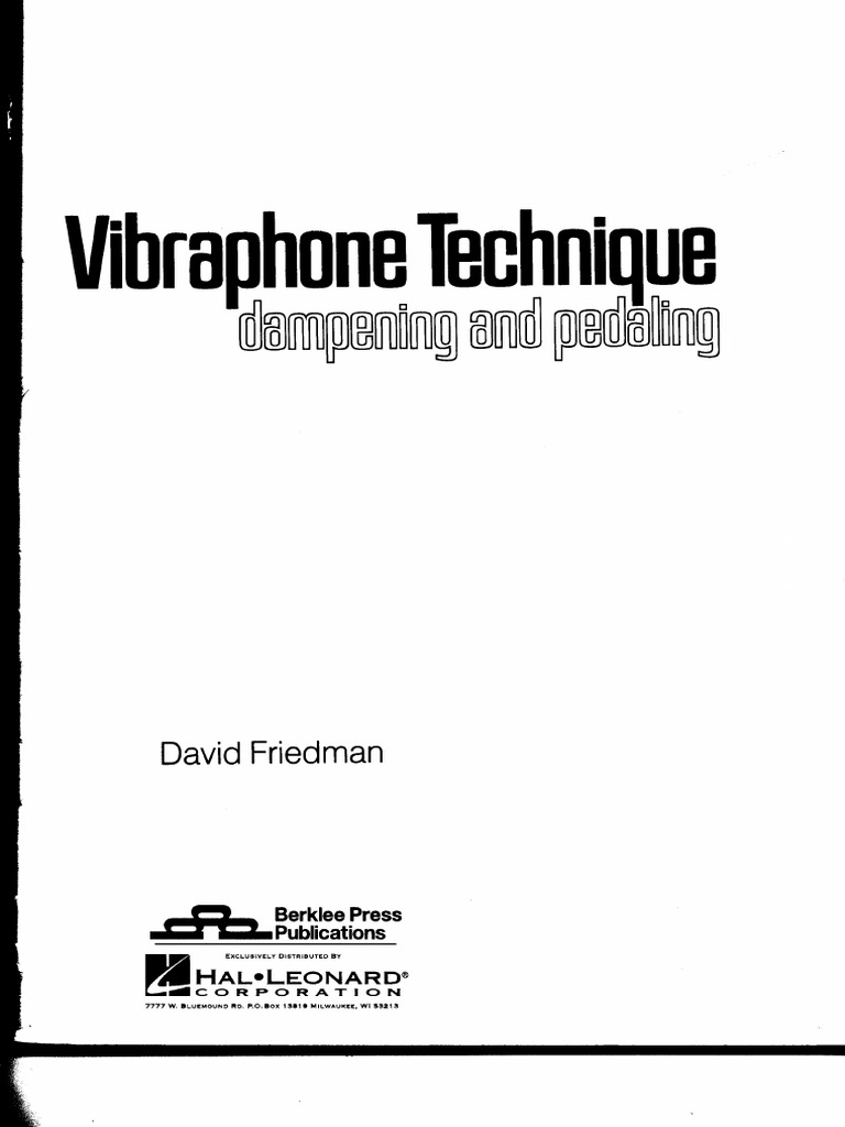 Copia Di Friedman-Vibraphone Technique. Method | PDF