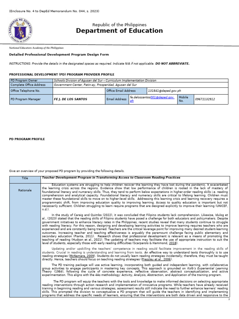 Teacher Development for Reading Skills | PDF | Reading Comprehension ...