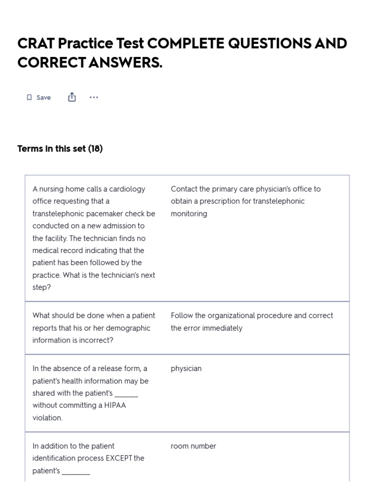 CRAT Practice Test: Cardiology Technician Questions | PDF ...
