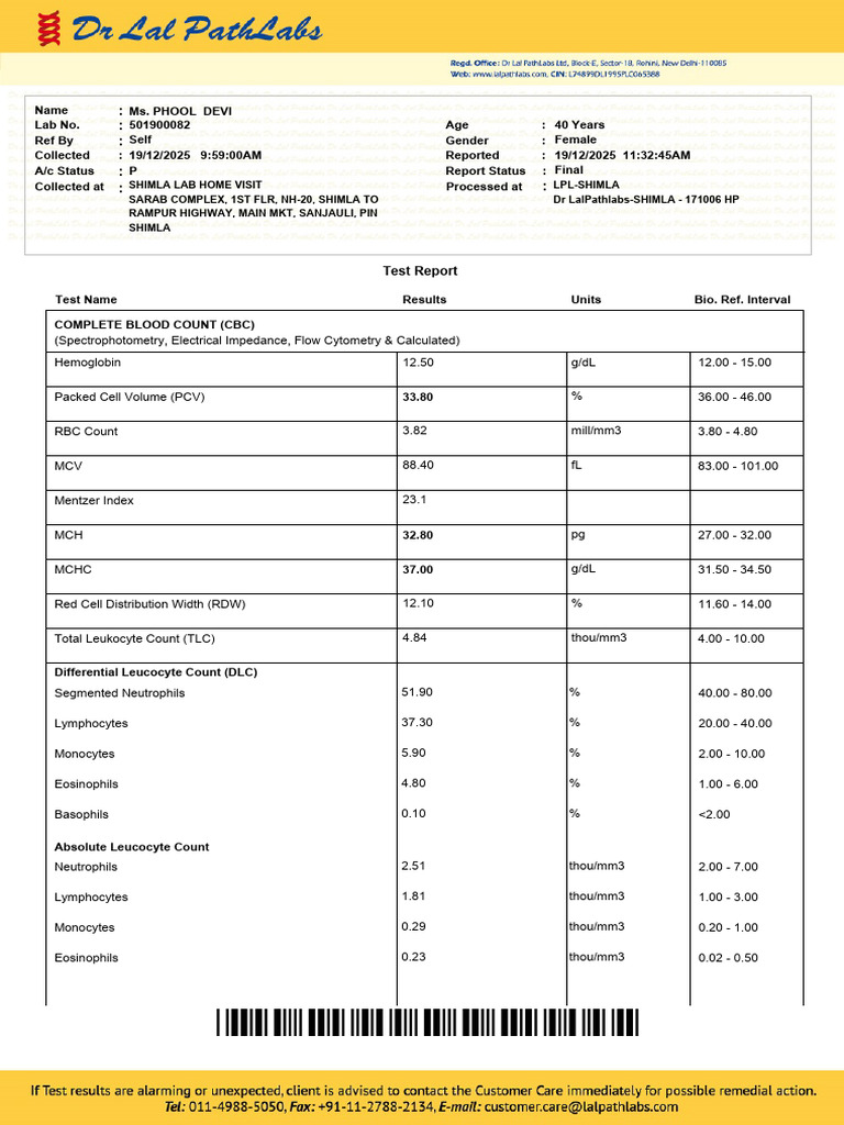 Comprehensive Blood and Organ Function Report | PDF | Medical ...
