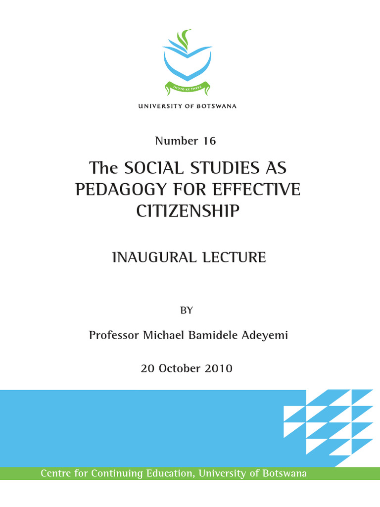 Social Studies for Effective Citizenship | PDF | Curriculum | Teachers