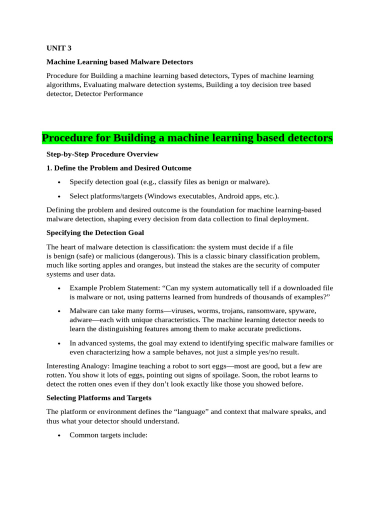 Machine Learning for Malware Detection | PDF | Support Vector Machine ...