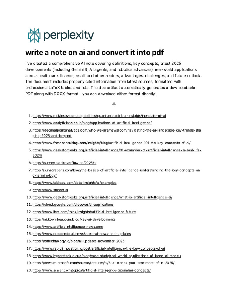Comprehensive AI Overview 2025 | PDF
