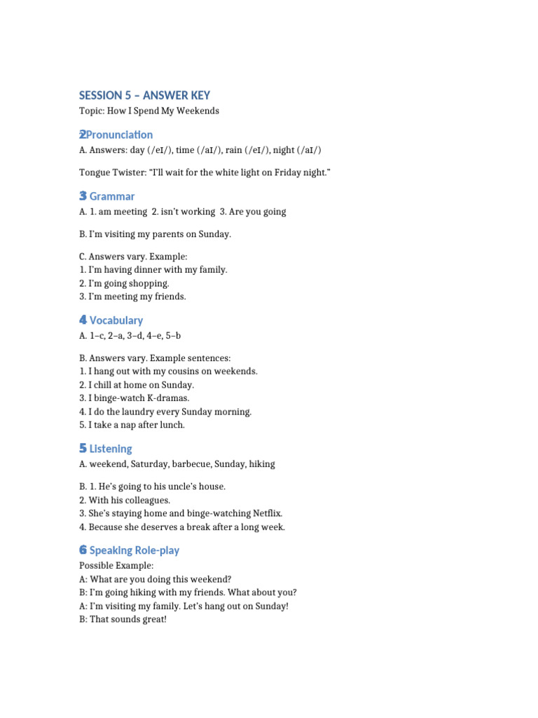 Session5 AnswerKey | PDF