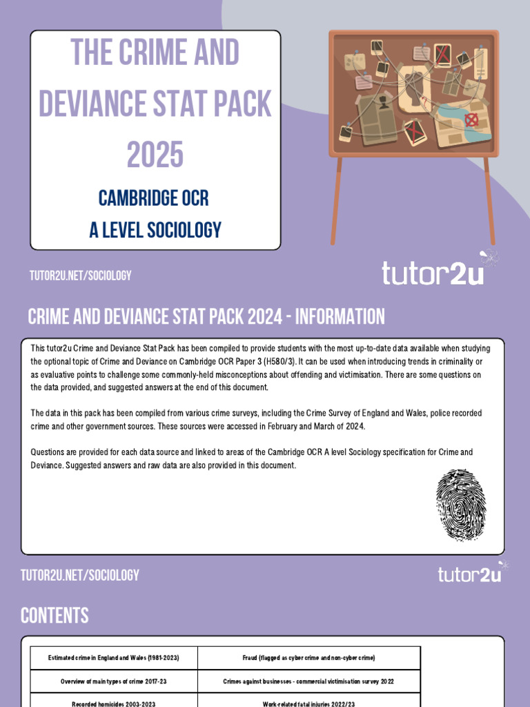 Crime and Deviance Stat Pack 2025 | PDF | Cost Of Living | Victimology