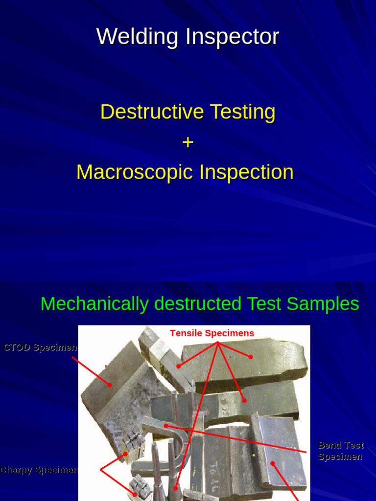 Destructive Testing for Weld Inspections | PDF | Ductility | Ultimate ...