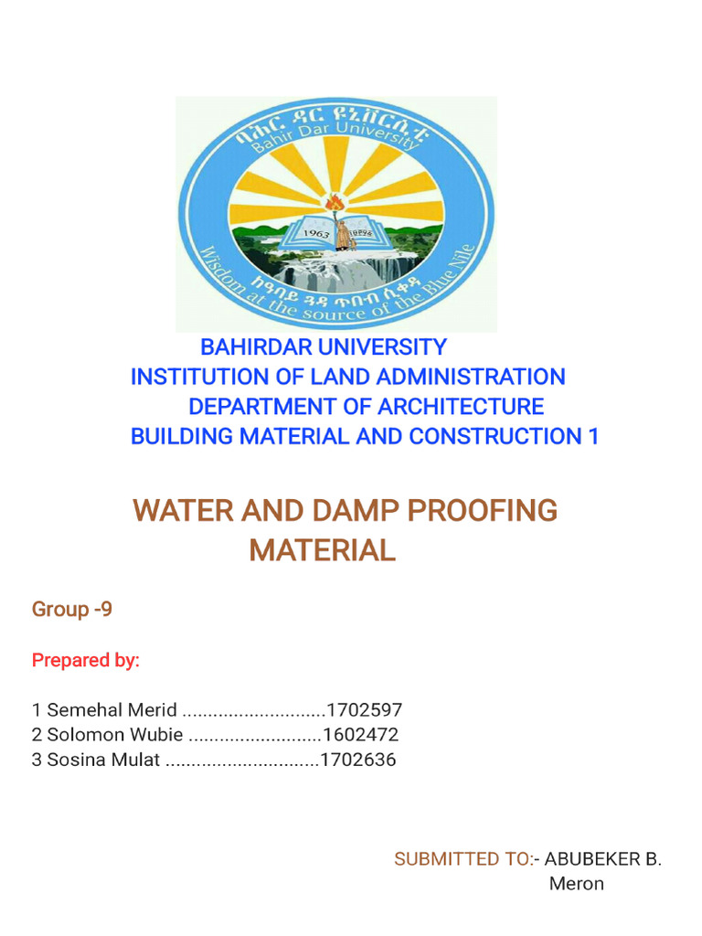Water and Damp Proofing Material | PDF