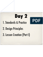 Design Principles 3. Lesson Creation (Part I) 1. Standards & Practice