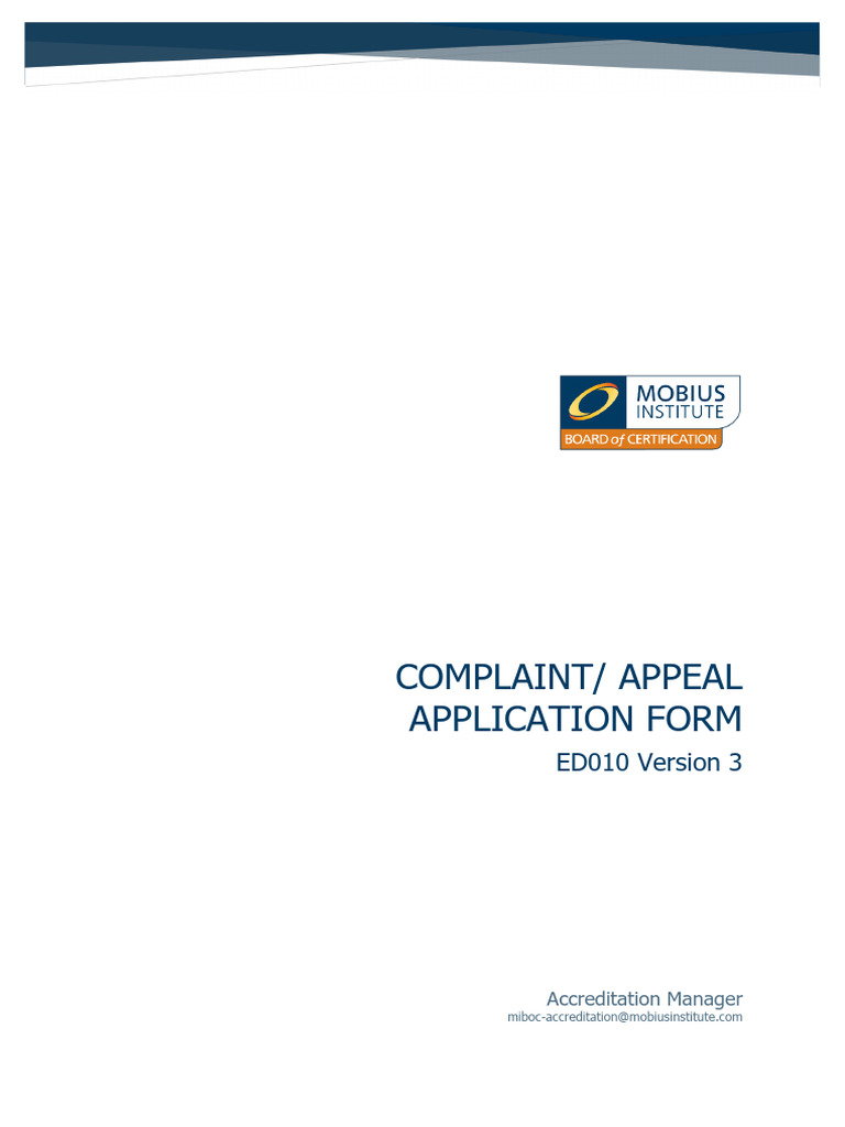 ED010-Complaint-Appeal-Form | PDF | Justice | Crime & Violence