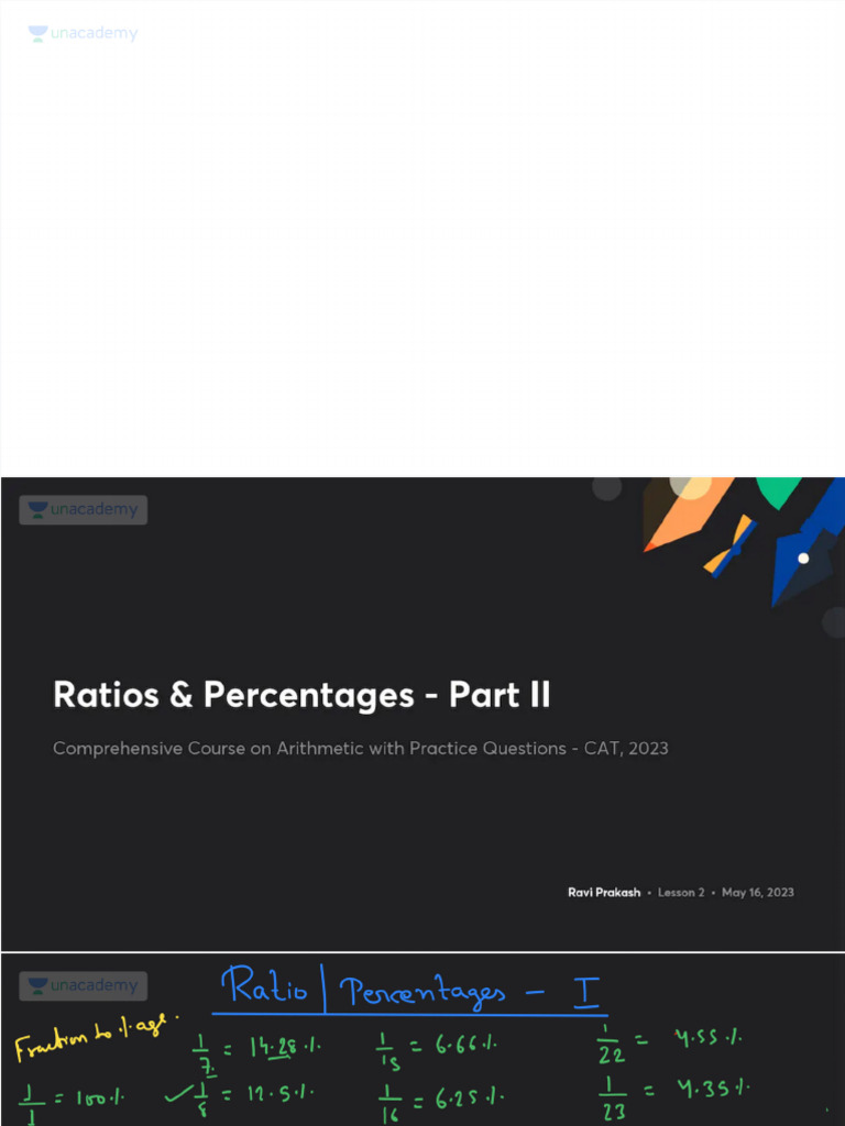 Ratios - Percentages Often Appearing As Word Problems | PDF