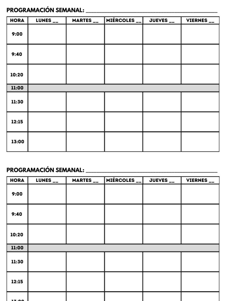 6. Programación Semanal Sept - Jun | PDF