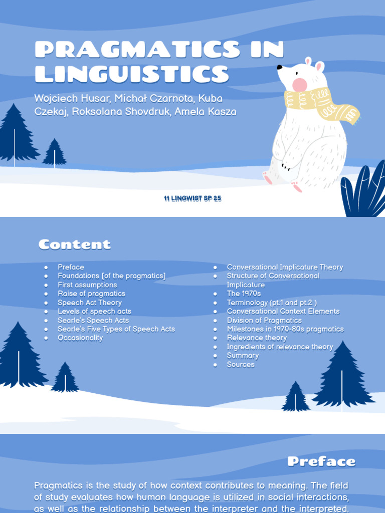 Pragmatics in Linguistics | PDF | Semantics | Interpretation (Philosophy)