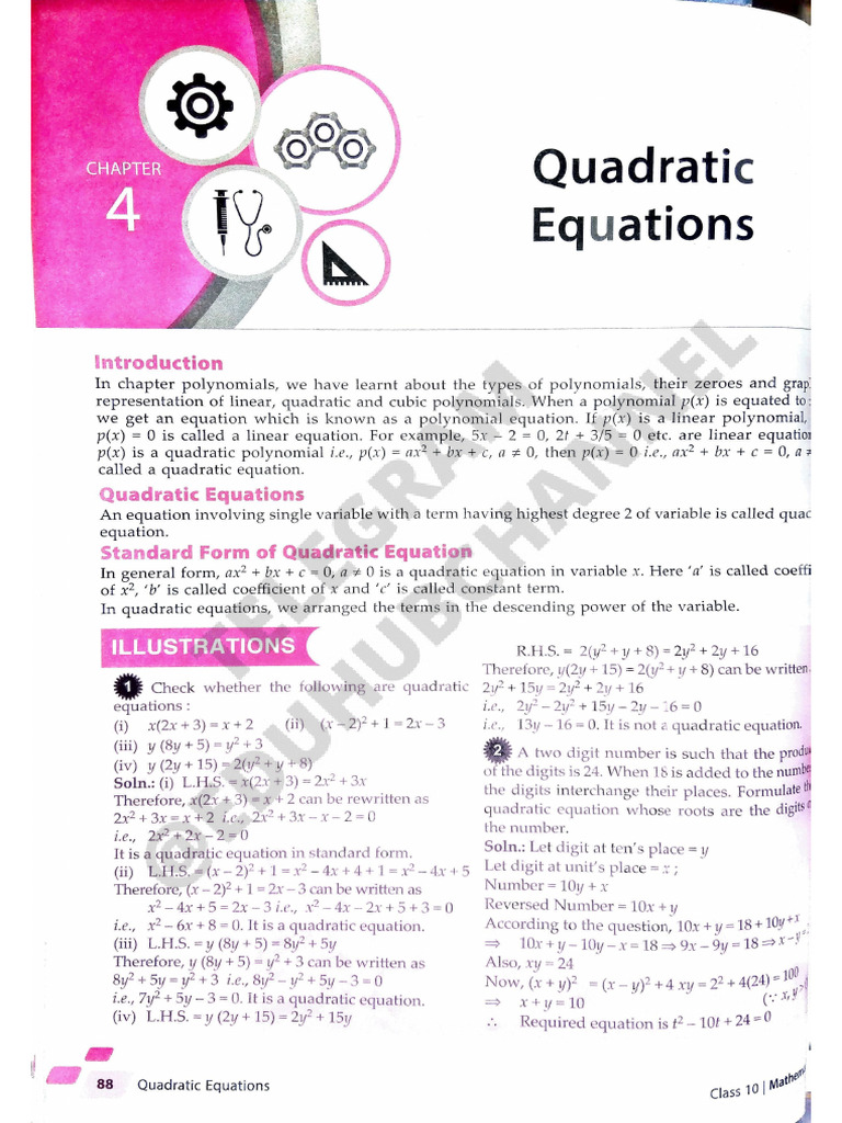 Quadratic Equations | PDF
