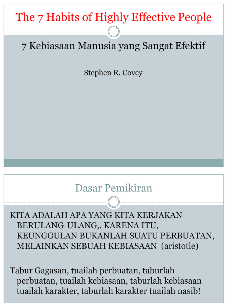 The 7 Habits of Highly Effective People - PDF Free Download - Copy | PDF