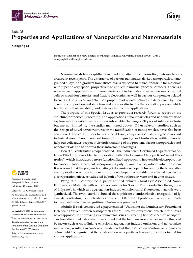 Nanoparticles: Properties and Applications | PDF | Nanomaterials ...