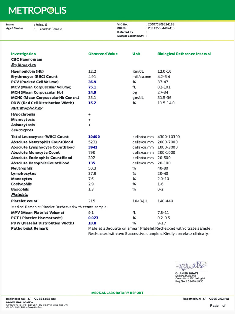 Comprehensive CBC and HbA1c Report | PDF | Glycated Hemoglobin | White ...