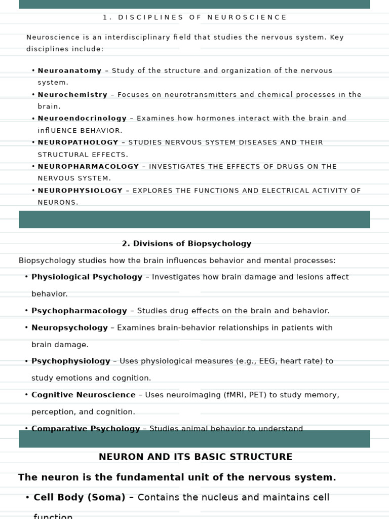 Key Neuroscience Disciplines Explained | PDF | Neuron | Action Potential