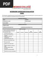 Supervisor Comments on Internship Evaluation | PDF