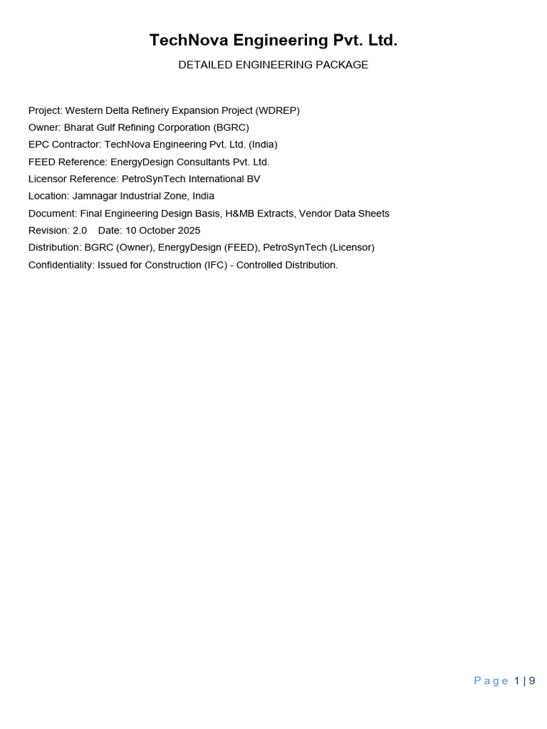 EPC Detailed Engineering Package Ed | PDF | Mechanical Engineering ...