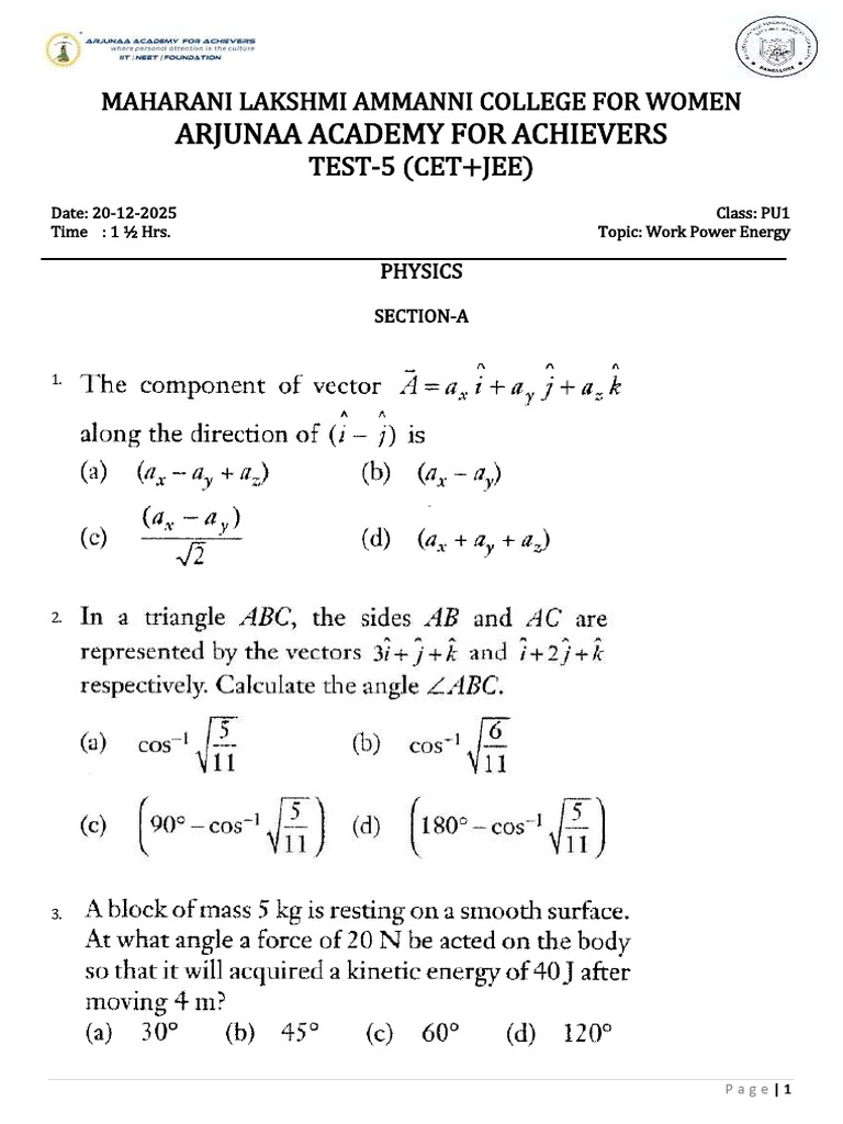 CET & JEE Physics Chemistry Test 2025 | PDF | Chemical Bond | Covalent Bond
